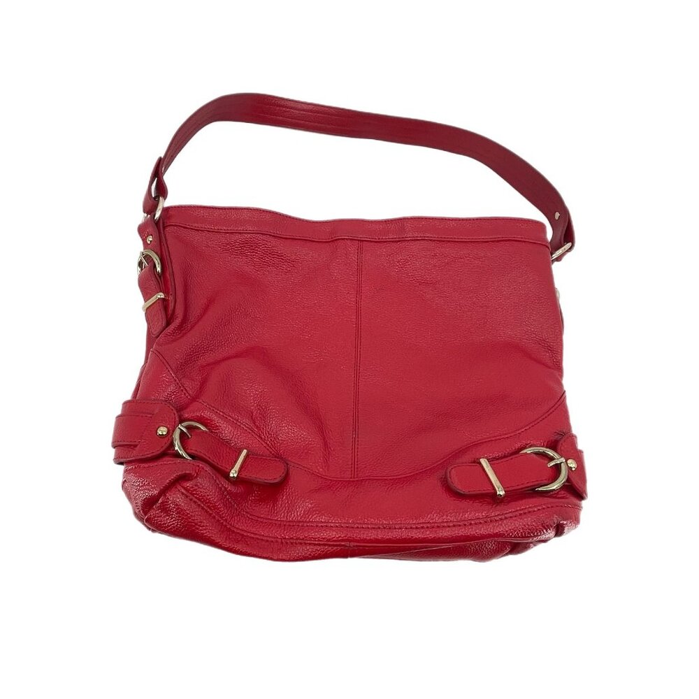 Mia Capella Red Large Leather Shoulder Bag | Classic Style